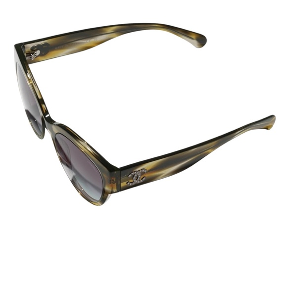 Chanel 5498B 1729/S6 54 Green Tortoise Gray Gradient Sunglasses CH5498B - Picture 2 of 3